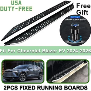 Fits Chevrolet Blazer EV 2024-2026 Fixed Running Boards Side Steps+CAR CHARGER - Picture 1 of 15
