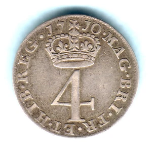 Great Britain. 1710 Queen Anne - Fourpence.. aVF - Picture 1 of 2