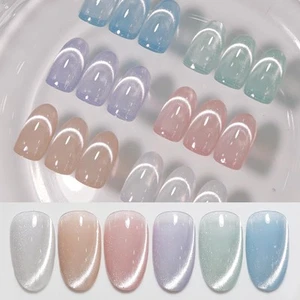 Cat Magnetic Eye Gel Nail Polish, Holographic Glitter Milky Jelly Cat Magneti... - Picture 1 of 9