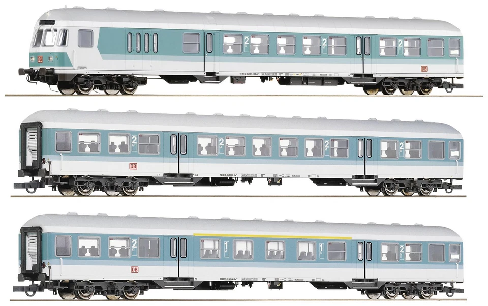 Roco Wagenset Nahverkehrswagen H0 minttürkis-lichtgrau 3er-Set 1:87 Modellbahn  - Bild 1 von 1