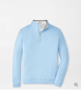 Peter Millar Perth Performance Quarter-Zip Cottage Blue Large EXCELLENT - Picture 1 of 14