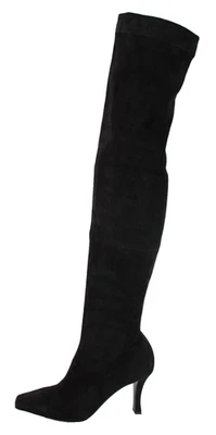 Botas ANNETTE OTK 39 THE ROW $2,300 negras de gamuza elástica punta cuadrada tacón curvo 39 Foto 1 de 4