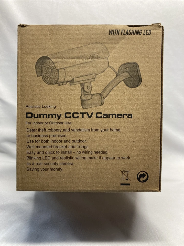 2 SecurityCamera-Dummy-Fake Indoor Outdoor Protect CCTV LED Light Activation New - Image 1 of 4