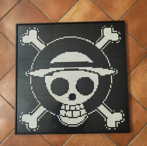 One Piece Yolly Roger Flag Lego mosaic MOC ART - 2398 tiles - Black and White - Picture 1 of 2