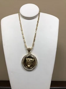 MENS NEW HIP HOP GOLD Tiger PENDANT Gold Plated 24" CHAIN NECKLACE - Picture 1 of 3