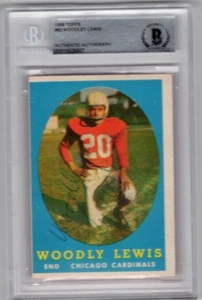 Woodley Woodly Lewis Signed 1958 Topps Football #82 Beckett BGS BAS Autograph - Picture 1 of 2