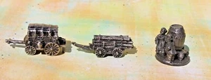 Mini vagón tipo peltre remolque de tronco tren figuras de barril de cerveza para diorama conjunto de - Imagen 1 de 8