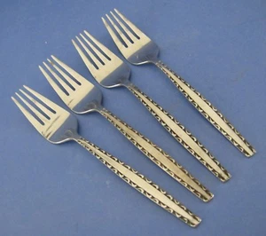 4 tenedores para ensaladas International plateados de lujo acero inoxidable acento negro - Imagen 1 de 3