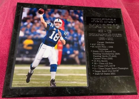 Peyton Manning - Baltimore Colts statistics plaque - New Lower Pricing!! Cover