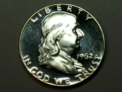 1962 Franklin Half Dollar     Gem Proof Cameo      SN7004 - Image 1 of 2