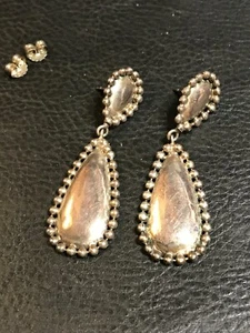 Vintage große Sterling Silber Southwestern Perlen Träne Ohrstecker - Bild 1 von 13