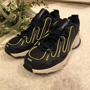 adidas mens sneaker tennis shoe SZ 6 Navy Neon Yellow - Picture 1 of 9