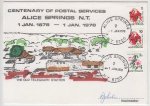 Stamps 1978 Australia floral coils on cover Alice Springs P.O centenary signed - Picture 1 of 1