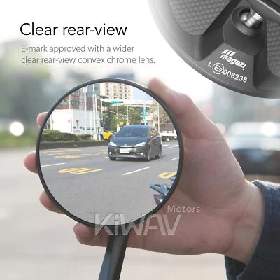 Espejos retrovisores de extremo de barra redondos de peso pesado Mamba Mat carbono para Yamaha MAJESTY SMAX TMAX Foto 1 de 4