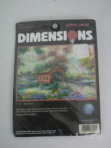 Dimensions Crewel Embroidery Kit 6222 Cobblestone Bridge 7x5 - Picture 1 of 3