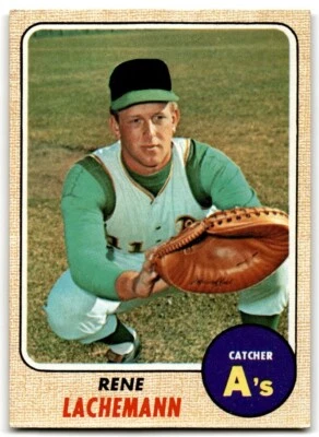 1968 Topps Rene Lachemann . Oakland Athletics #422 - Image 1 of 2