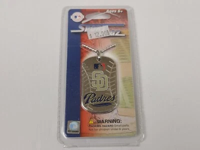 San Diego Padres Dog Tag w/ Ball Chain Necklace Silver Tone 2006 NOS Brand New - Image 1 of 4