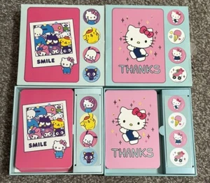 Hello Kitty Note Card Set Greeting & Thank You card with Envelopes & Stickers - Picture 1 of 6