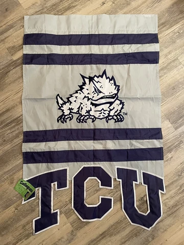 TCU Garden Flag Yard Banner Texas Christian Horned Frogs Purple Silver Football Cover