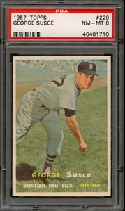 BB - 1957 Topps - #229 - George Susce - PSA 8 - NM-MT