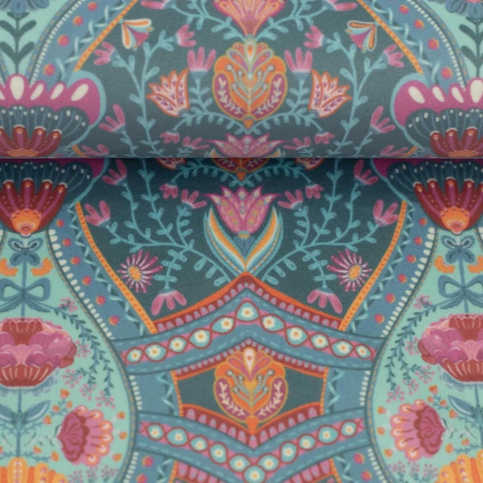 Samt Boho Velvet Ranken, smaragd - Bild 1 von 2