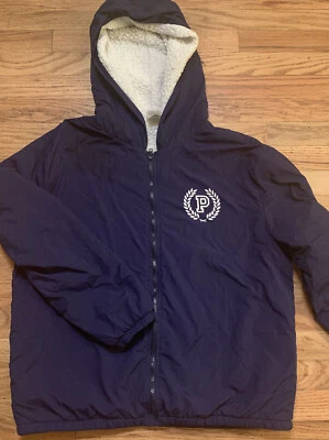 Victoria Secret PINK fleece lined full zip windbreaker jacket Navy size Medium - Image 1 of 4