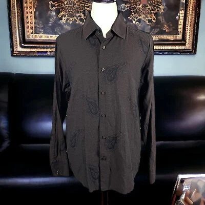 Bachrach Shirt Mens XL Long Sleeve Button Big Paisley All Over Print - Image 1 of 4