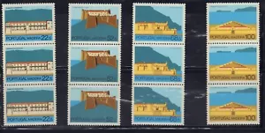 PORTOGALLO AZZORRE MADEIRA 1986 FORTI FUNCHAL MACHICO STRISCIA X 3 SET 1111-1114 MNH - Foto 1 di 1