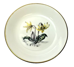 Royal Worcester Alpine Flowers Coaster Butter Pat Plate 3 7/8" Vintage 1956 - Picture 1 of 3