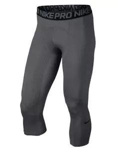 Nike Compression Pants Men's Gray Dri-Fit 3/4 Length Gray SMALL New - Picture 1 of 4