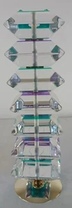 MCM Vintage 16.5" Lucite Lamp Base Only Clear Lucite With Colored Tops Base Only - Picture 1 of 12