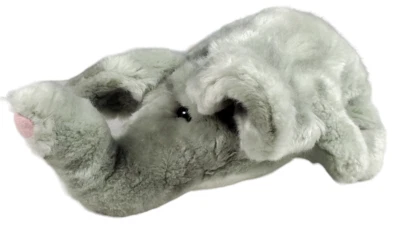 SKM Enterprises Stuffed Elephant Plush Long Trunk Furry Fluffy Big Ears Gray - Image 1 of 4