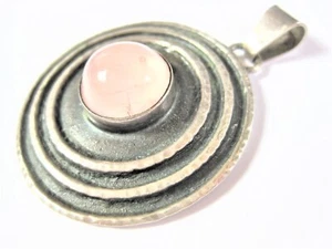 Antico Ciondolo Argento 835 Con Quarzo Rosa, Georg kramer, 9,61 G - Foto 1 di 3