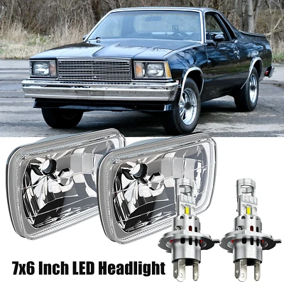 Faros LED de haz alto/bajo 2 piezas para Chevy Malibu 1978-81 El Camino 7x6" 5x7" pulgadas Foto 1 de 4