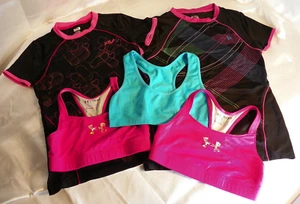 Lot Girls Exercise Running SHIRTS SPORTS BRAS Under Armour Fila ~SZ MEDIUM 10-12 - Picture 1 of 7