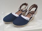 Macy's Mailena Wedge Espadrille Sandals Shoes in Navy Blue - Size 8 M - New