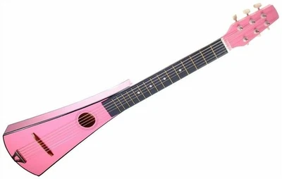 Guitarra de viaje de cuerda de acero - rosa Foto 1 de 4