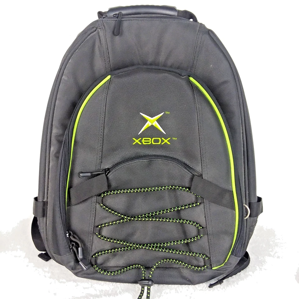 Original Microsoft Xbox Padded Videogame Console Travel Backpack Bag Black  - Image 1 of 4