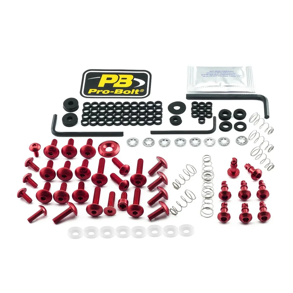 Pro Bolt Aluminium Fairing Bolt Kit Red For Yamaha YZF-R1 1000 ABS 2015-2022 - Image 1 of 1