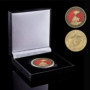 USA Military Marine Emblem Bronze Color Challenge Coin Uncommon Valor Was Coin - Picture 1 of 12