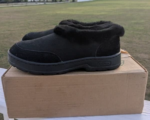 NEW With box LL Bean Black Shearling Slip On Clog Shoes/Booties Womens Size 9 - Picture 1 of 14