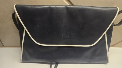 Cartera de cuero Jaeger blanca y negra - Hecha en Italia Foto 1 de 4