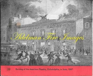 Foto de escena de incendio quema del teatro americano en Filadelfia, 1867 SP357 - Imagen 1 de 1