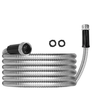 Stainless Steel Metal Garden Hose 15FT, Flexible and Kink-Free Water Hose for... - Picture 1 of 5