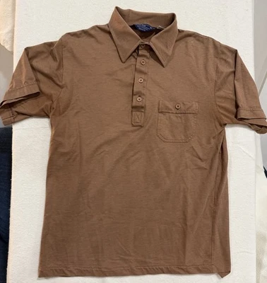 Camisa Polo Vintage Años 70 80 Rosa Disco Nueva Ola Miami Vice JCPenney Para Hombres Grande Foto 1 de 4