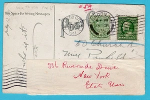 USA redirected PPC 1911 Atlantic City to England +back with additional franking - Picture 1 of 2