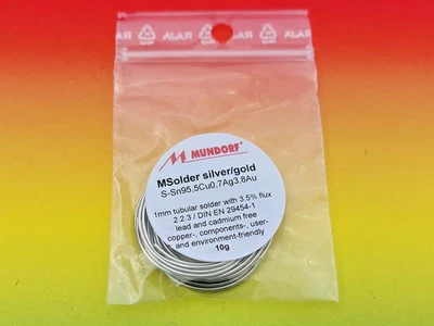 MUNDORF MSOLDER SILVERGOLD Lötzinn Solder 3,8Ag 10gr 1,7m