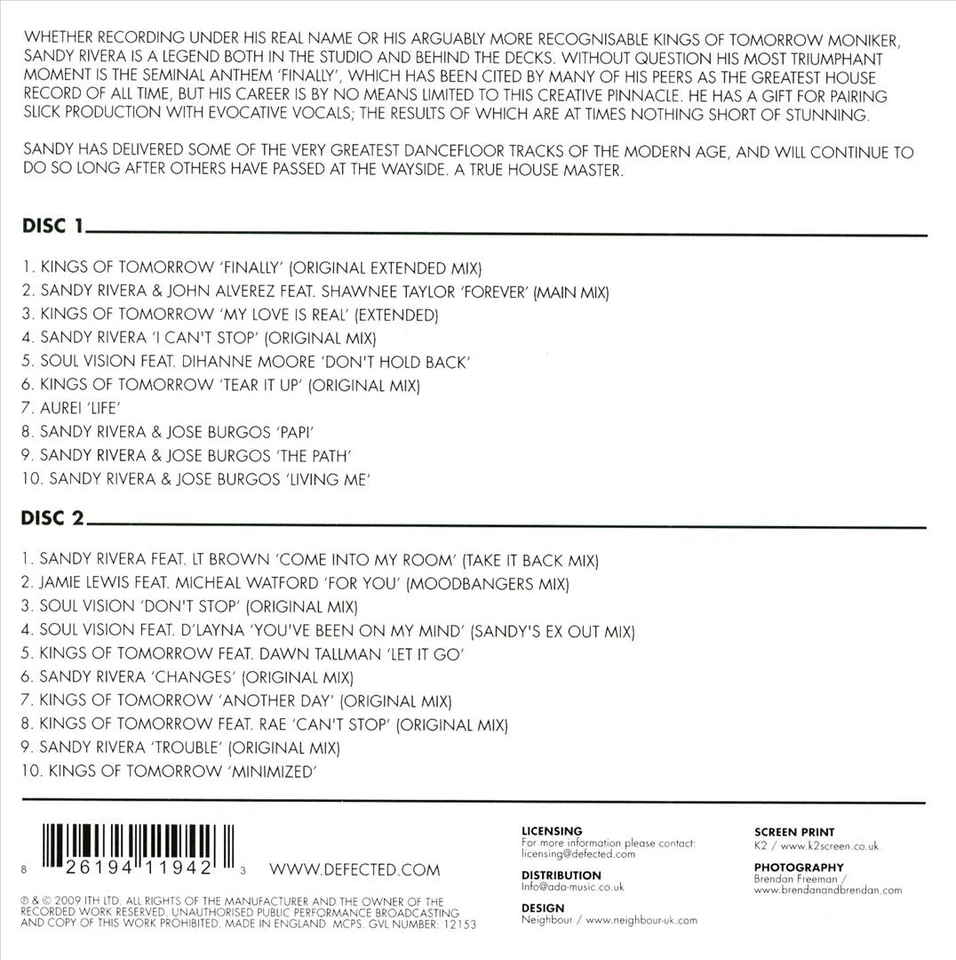 SANDY RIVERA - HOUSE MASTERS: SANDY RIVERA * NEW CD - Image 1 of 1