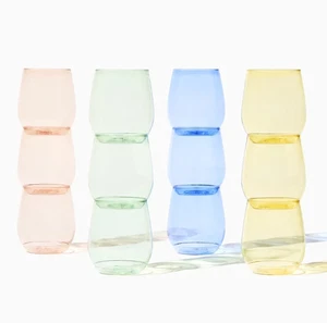 12er Set Tossware Pop 14oz Vino, Kunststoff recycelbar unzerbrechlich & mehrfarbig - Bild 1 von 3