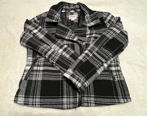 Mossimo Supply Co. Lined Moto Jacket Black/White Plaid Sz L - Picture 1 of 7